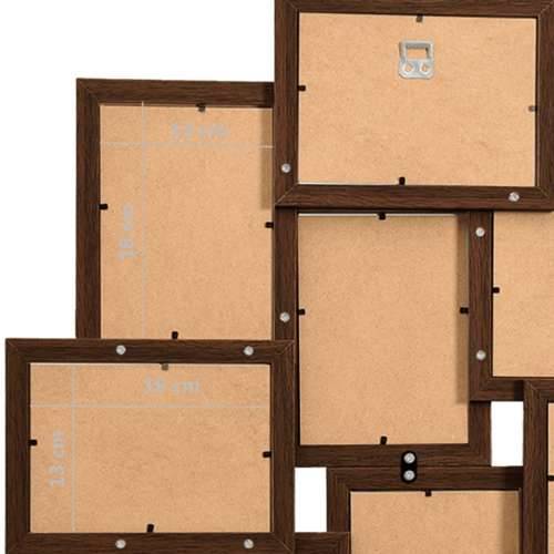 Okvir za 10 fotografija (13 x 18 cm) tamnosmeđi MDF Tamno smeđa 10 x (13 x 18 cm) 1 Cijena