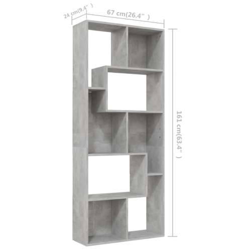 Ormarić za knjige boja betona 67x24x161 cm konstruirano drvo - Beton siva 1 Cijena