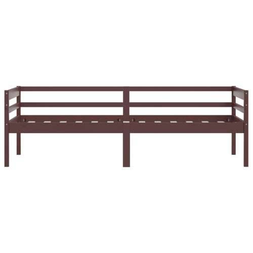 Okvir za krevet od masivne borovine tamnosmeđi 90 x 200 cm  - Tamno smeđa Cijena