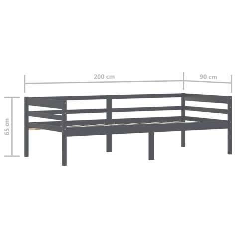 Okvir za krevet od masivne borovine tamnosivi 90 x 200 cm - Tamno siva Cijena