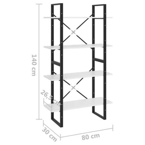 Ormarić za knjige s 4 razine bijeli 80 x 30 x 140 cm od iverice Cijena