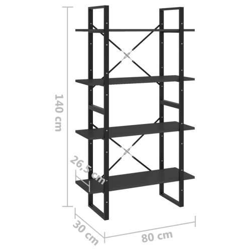 Ormarić za knjige s 4 razine sivi 80 x 30 x 140 cm od iverice Cijena