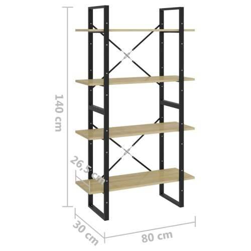 Ormarić za knjige s 4 razine boja hrasta 80x30x140 cm iverica Cijena