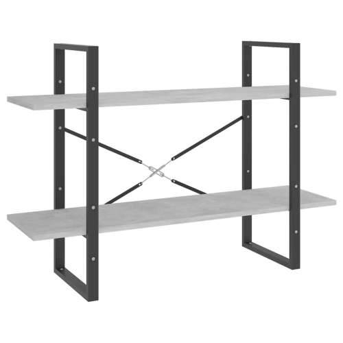 Ormarić za knjige s 2 razine boja betona 100x30x70 cm drveni - Beton siva 1 70 cm Konstruirano drvo Cijena
