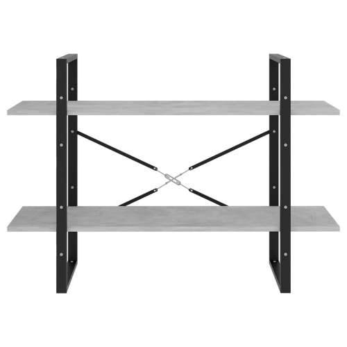 Ormarić za knjige s 2 razine boja betona 100x30x70 cm drveni - Beton siva 1 70 cm Konstruirano drvo Cijena