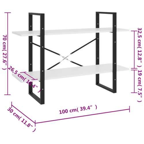 Ormarić za knjige s 2 razine boja betona 100x30x70 cm drveni - Beton siva 1 70 cm Konstruirano drvo Cijena