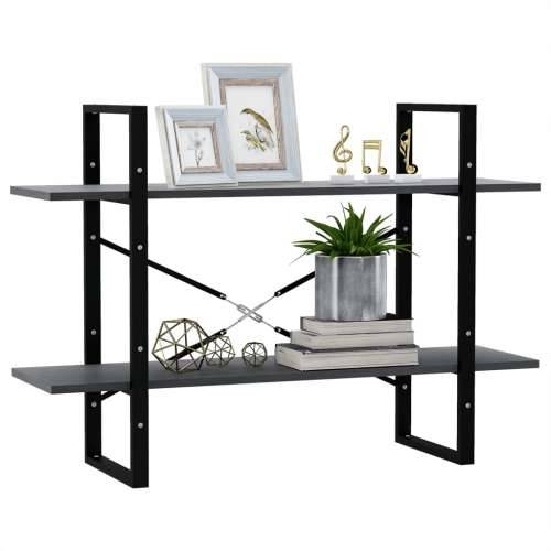 Ormarić za knjige s 2 razine sivi 100 x 30 x 70 cm od borovine - Siva 1 70 cm boja drva Cijena