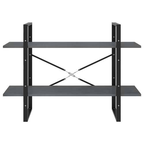 Ormarić za knjige s 2 razine sivi 100 x 30 x 70 cm od borovine - Siva 1 70 cm boja drva Cijena