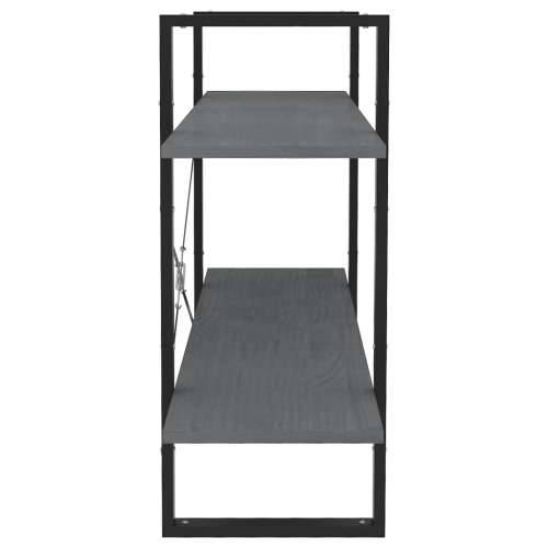 Ormarić za knjige s 2 razine sivi 100 x 30 x 70 cm od borovine - Siva 1 70 cm boja drva Cijena
