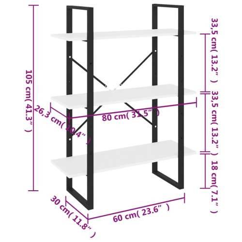 Ormarić za knjige s 3 razine sivi 80x30x105 cm masivna borovina Siva 1 105 cm boja drva Cijena