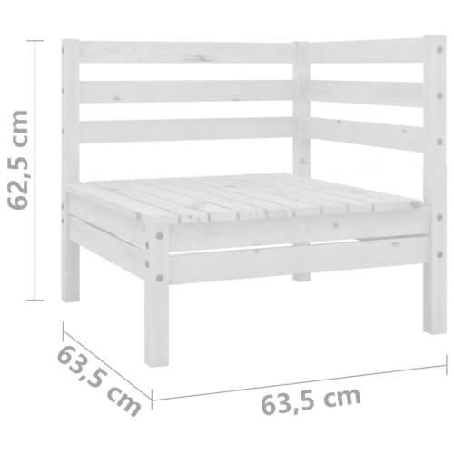 Kutna vrtna sofa bijela od masivne borovine - Bijela 1 kutna sofa Cijena