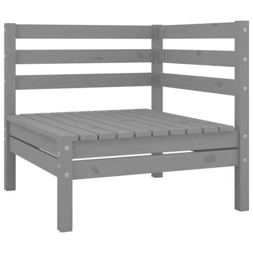 Kutna vrtna sofa siva od masivne borovine - Siva 1 kutna sofa Cijena