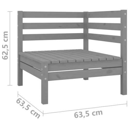 Kutna vrtna sofa siva od masivne borovine - Siva 1 kutna sofa Cijena
