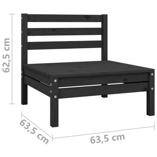 Srednje vrtne sofe 4 kom crne od masivne borovine - Crna 1 Srednja sofa (4 kom) Cijena