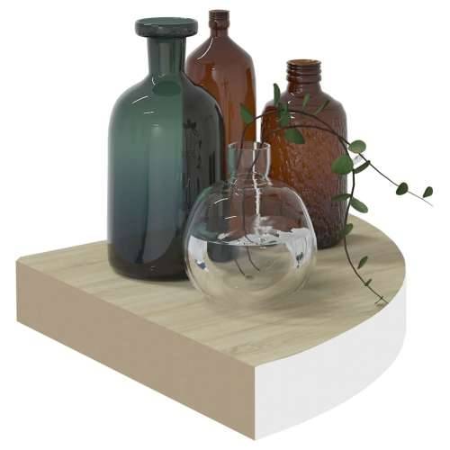 Kutne zidne police 2 kom boja hrasta i bijele 25x25x3,8 cm MDF - Boja hrasta i bijela 25 x 25 x 3.8 cm 2 1 Cijena