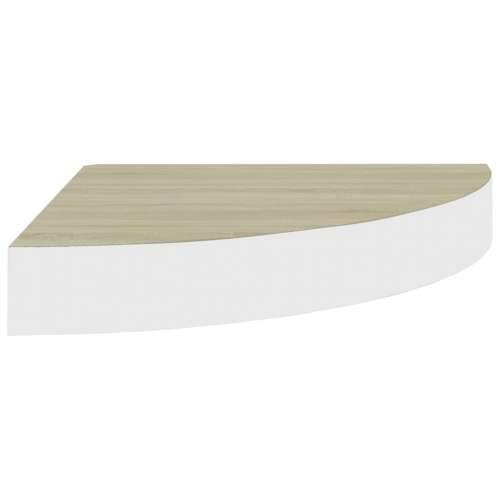 Kutne zidne police 4 kom boja hrasta i bijele 25x25x3,8 cm MDF - Boja hrasta i bijela 25 x 25 x 3.8 cm 4 1 Cijena