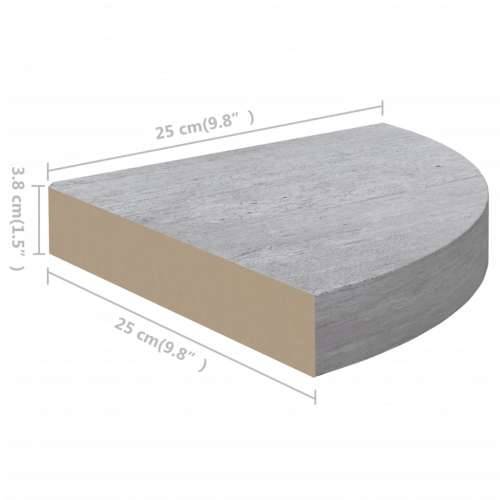 Kutna zidna polica siva boja betona 25 x 25 x 3,8 cm MDF - Beton siva 25 x 25 x 3.8 cm 1 Cijena