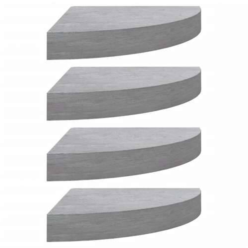 Kutne zidne police 4 kom siva boja betona 25 x 25 x 3,8 cm MDF - Beton siva 25 x 25 x 3.8 cm 4 1 Cijena