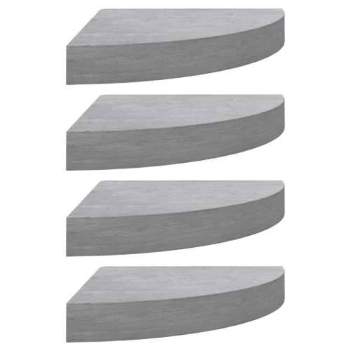 Kutne zidne police 4 kom siva boja betona 35 x 35 x 3,8 cm MDF - Beton siva 35 x 35 x 3.8 cm 4 1 Cijena