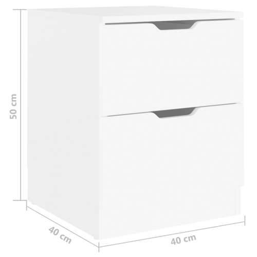 Noćni ormarići 2 kom bijeli 40 x 40 x 50 cm konstruirano drvo - Bijela 2 Cijena