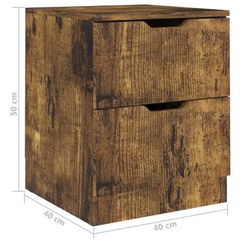 Noćni ormarići 2 kom boja dimljenog hrasta 40x40x50 cm drveni - Dimljeni hrast 2 Cijena