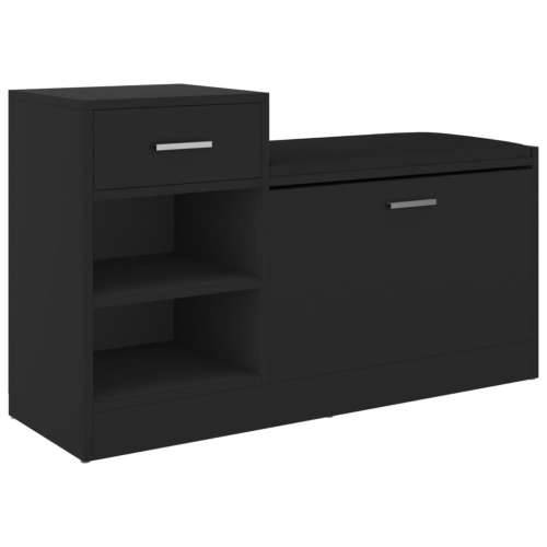 Klupa za cipele crna 94,5 x 31 x 57 cm od konstruiranog drva - Crna 1 Cijena