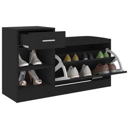Klupa za cipele crna 94,5 x 31 x 57 cm od konstruiranog drva - Crna 1 Cijena