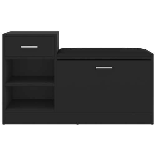Klupa za cipele crna 94,5 x 31 x 57 cm od konstruiranog drva - Crna 1 Cijena