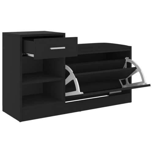 Klupa za cipele crna 94,5 x 31 x 57 cm od konstruiranog drva - Crna 1 Cijena