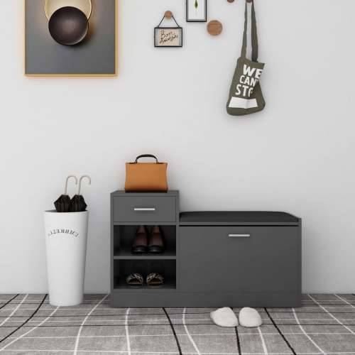 Klupa za cipele siva 94,5 x 31 x 57 cm od konstruiranog drva - Siva 1 Cijena