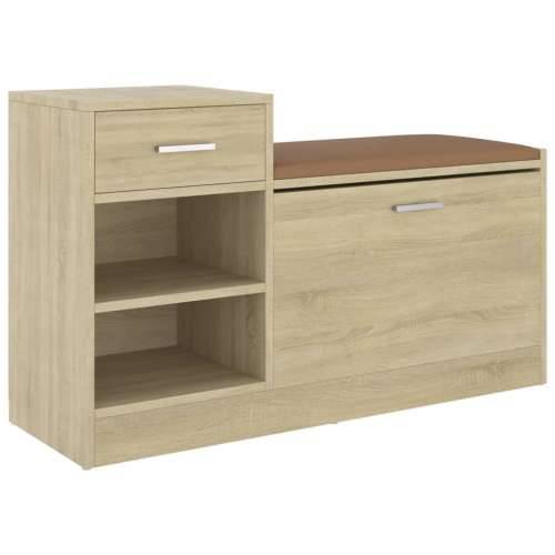 Klupa za cipele boja hrasta sonome 94,5 x 31 x 57 cm drvena - sonoma hrast 1 Cijena