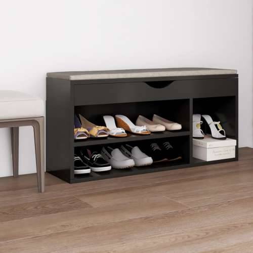 Klupa za cipele s jastukom siva 104x30x49 cm konstruirano drvo - Siva 1 Cijena