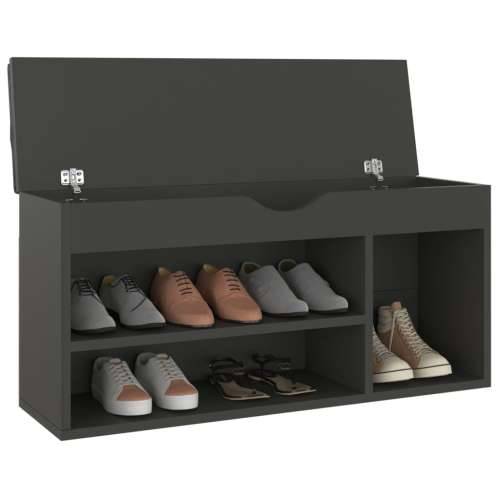 Klupa za cipele s jastukom siva 104x30x49 cm konstruirano drvo - Siva 1 Cijena