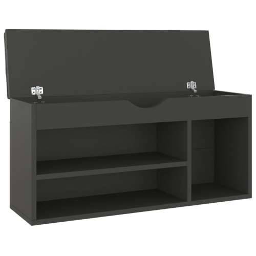 Klupa za cipele s jastukom siva 104x30x49 cm konstruirano drvo - Siva 1 Cijena