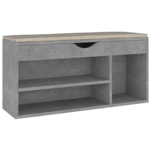 Klupa za cipele s jastukom boja betona 104 x 30 x 49 cm drvena - Beton siva 1 Cijena