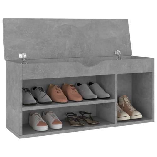 Klupa za cipele s jastukom boja betona 104 x 30 x 49 cm drvena - Beton siva 1 Cijena