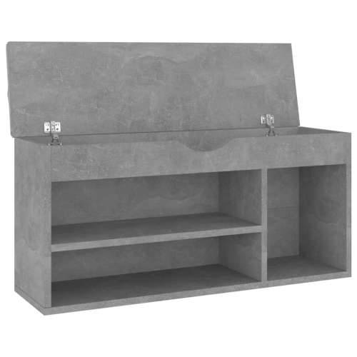 Klupa za cipele s jastukom boja betona 104 x 30 x 49 cm drvena - Beton siva 1 Cijena