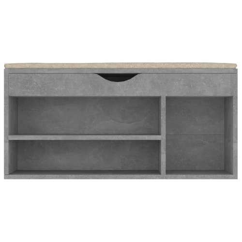 Klupa za cipele s jastukom boja betona 104 x 30 x 49 cm drvena - Beton siva 1 Cijena