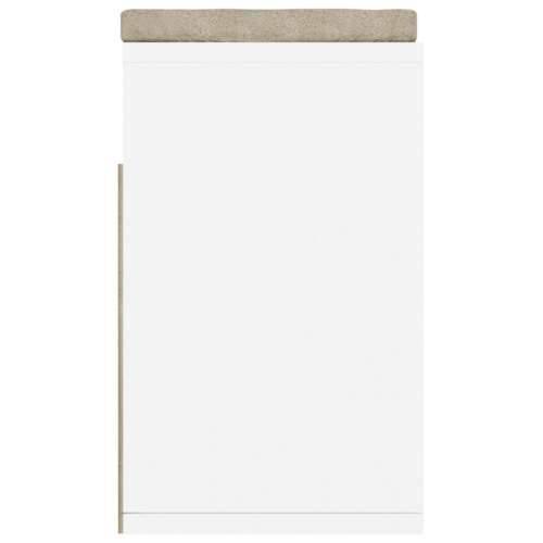 Klupa za cipele s jastukom bijela/hrast 104 x 30 x 49 cm drvena - Bijela i boja hrasta sonome 1 Cijena