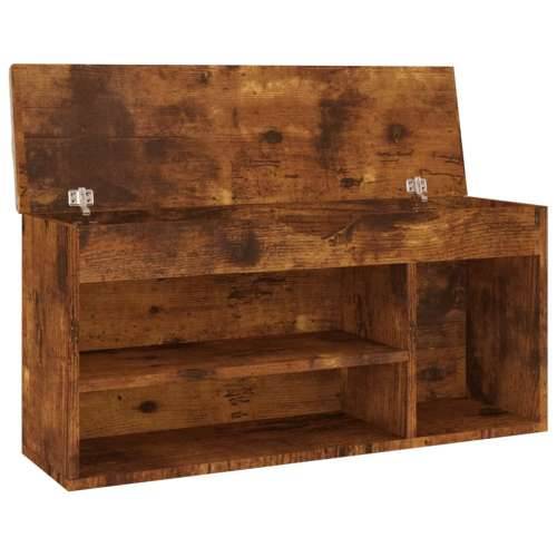 Klupa za cipele s jastukom boja hrasta 104 x 30 x 49 cm drvena - Dimljeni hrast 1 Cijena