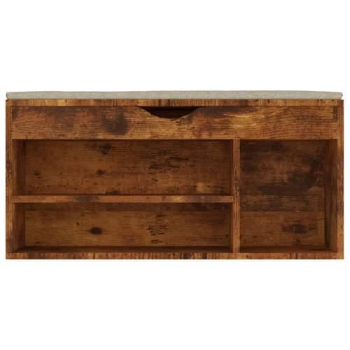 Klupa za cipele s jastukom boja hrasta 104 x 30 x 49 cm drvena - Dimljeni hrast 1 Cijena