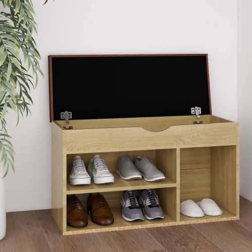 Klupa za cipele s jastukom boja hrasta 80 x 30 x 47 cm drvena sonoma hrast 1 Cijena