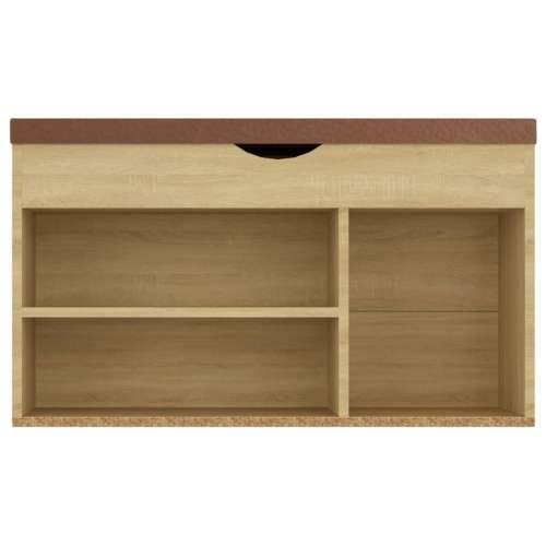 Klupa za cipele s jastukom boja hrasta 80 x 30 x 47 cm drvena sonoma hrast 1 Cijena