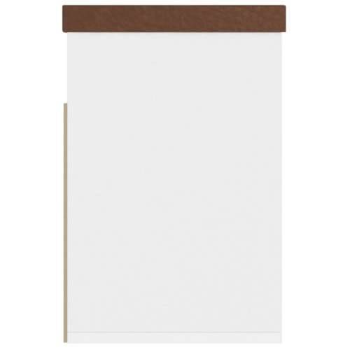 Klupa za cipele s jastukom bijela/hrast 80 x 30 x 47 cm drvena - Bijela i boja hrasta sonome 1 Cijena