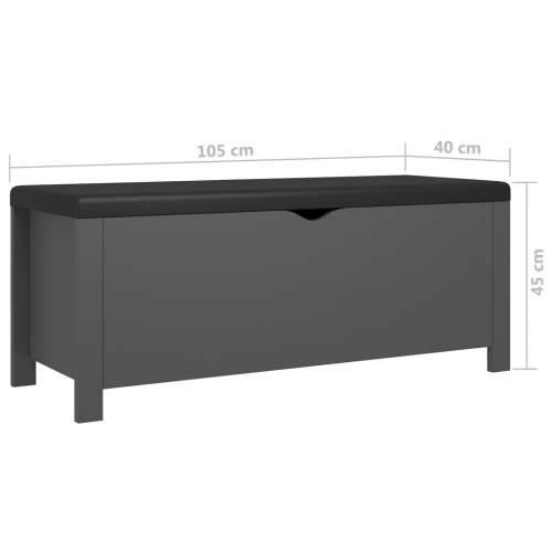 Kutija za pohranu s jastukom siva 105x40x45cm konstruirano drvo - Siva 1 Cijena