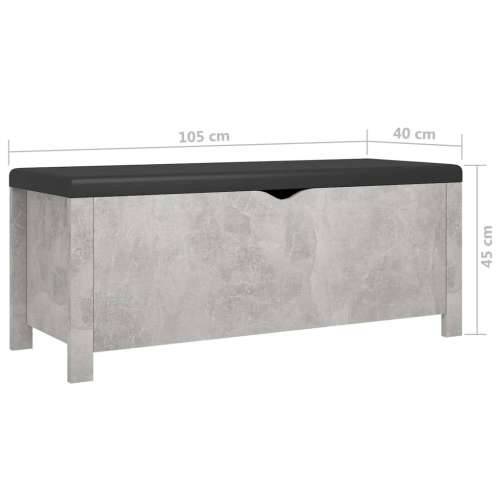 Kutija za pohranu s jastukom boja betona 105x40x45 cm drvena - Beton siva 1 Cijena