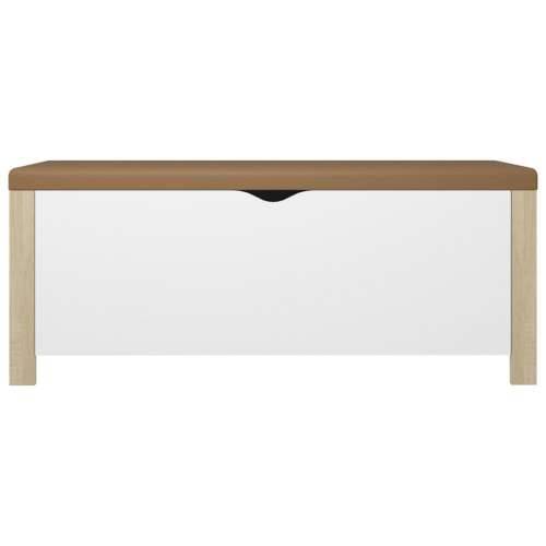 Kutija za pohranu s jastukom bijela/hrast 105x40x45 cm iverica - Bijela i boja hrasta sonome 1 Cijena