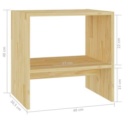 Noćni ormarić 40 x 30,5 x 40 cm od masivne borovine - Prirodna 1 Cijena