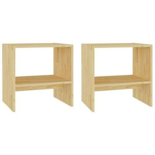 Noćni ormarići 2 kom 40 x 30,5 x 40 cm od masivne borovine - Prirodna 2 Cijena