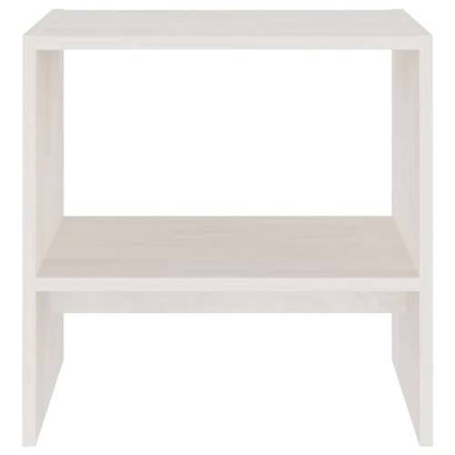 Noćni ormarić bijeli 40 x 30,5 x 40 cm od masivne borovine - Bijela 1 Cijena